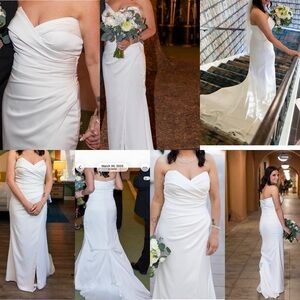 Elegant White Strapless Wedding Dress